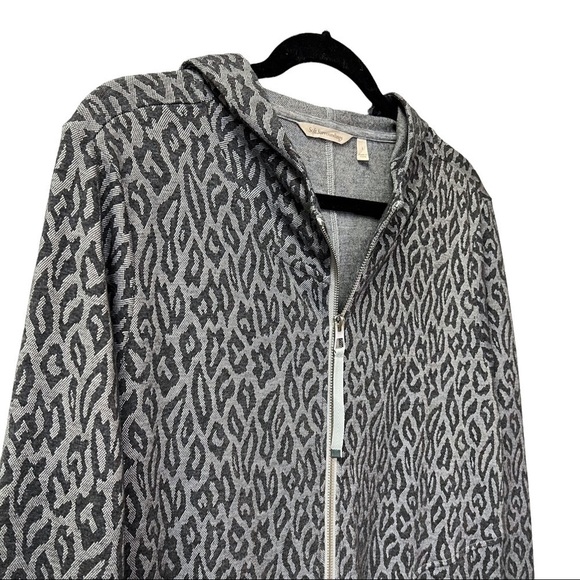 Soft Surroundings Lyra Jacket Grey Animal Leopard Print Size L Large - Picture 4 of 8